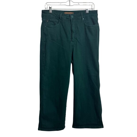 Judy Blue Hailey Jeans Women 13/31 Teal Emerald Green WideLeg Crop Tummy Control - Picture 1 of 10
